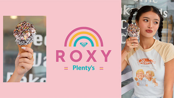 ROXYと湘南茅ヶ崎の人気アイスクリームショップ『Plenty's』のコラボアイテムをリリース！