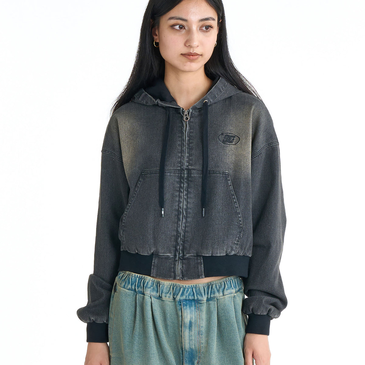 DC SHOES ウィメンズ 26 WS HOOD JACKET ショート丈 デニムジャケット