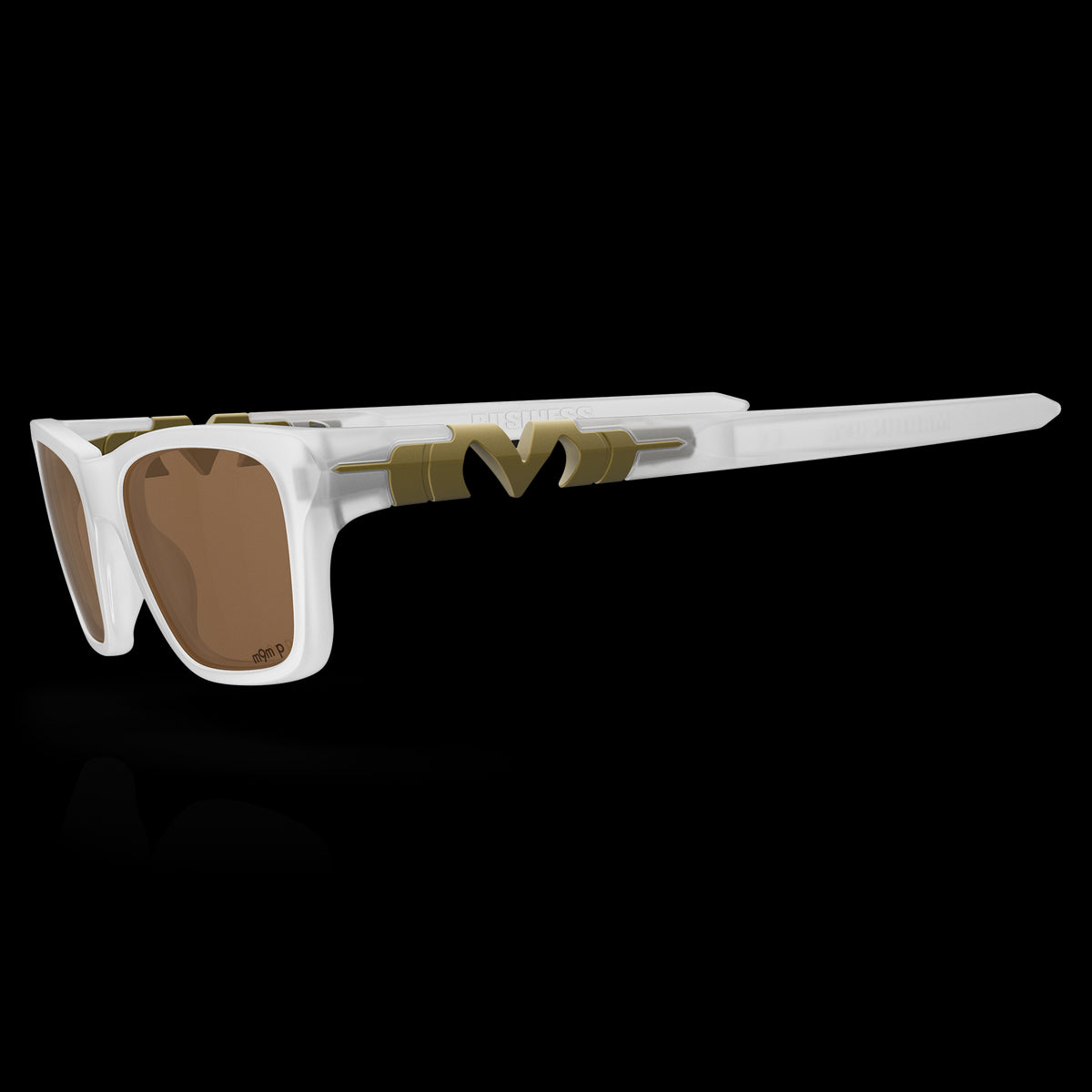 新品同様・オフホワイト・キャディ・カットアウトレクタンギュラーフレームサングラス zeal optics(ジールオプティクス) 偏光サングラス ステルス F-1395