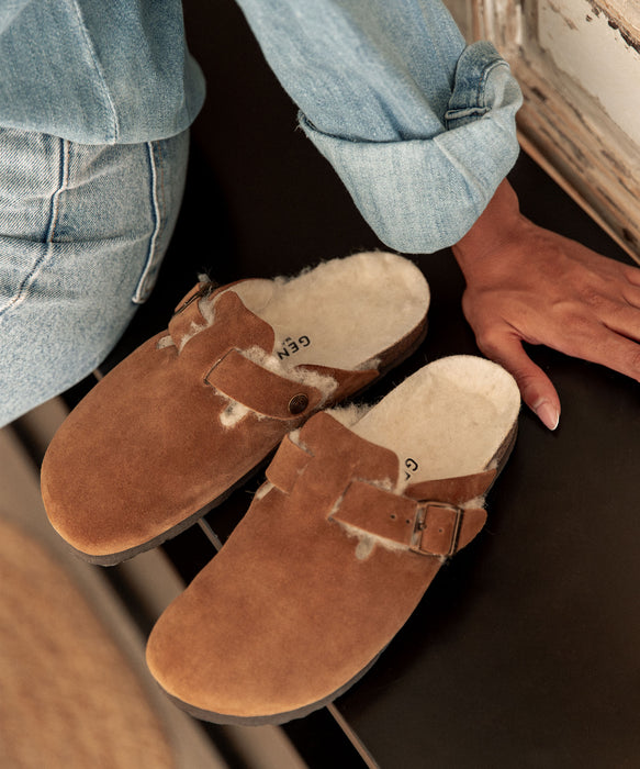 GENUINS ウィメンズ クロッグサンダル RIVA VELOUR WOOL 【2026年秋冬モデル】