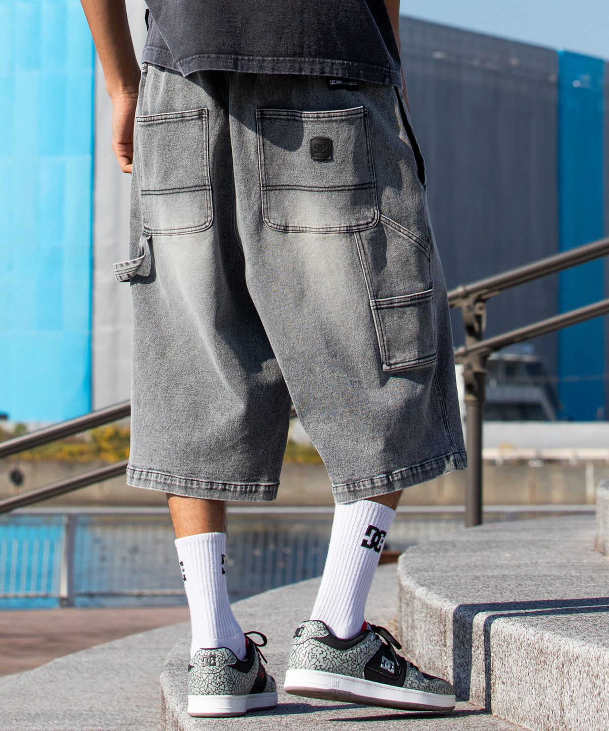 pggロゴデザイン ショートパンツ メンズサイズ5 DC Shoes メンズ 26 WIDE PINTER BAGGY SHORT ショートパンツ 【2026年