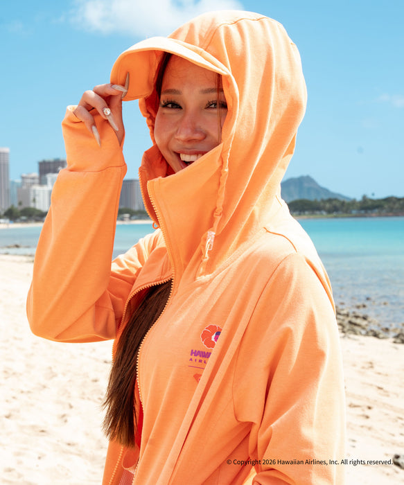 【ROXY x HAWAIIAN AIRLINES】PARKA ジップラッシュガード /UVカット/EASY DRY/接触冷感 ＜2026年夏モデル＞