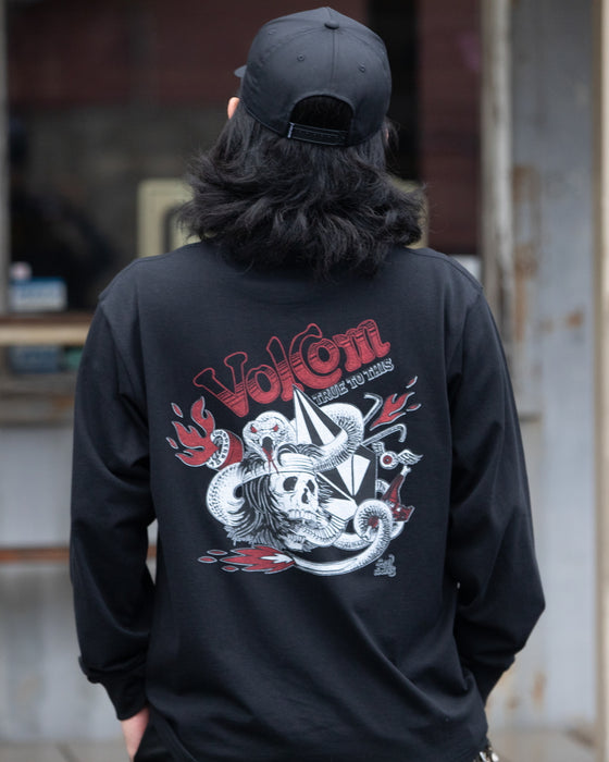 直営店限定】 VOLCOM メンズ FUSTY WORKS 2025 LS TEE Ⅰ ロンT 【2026年春