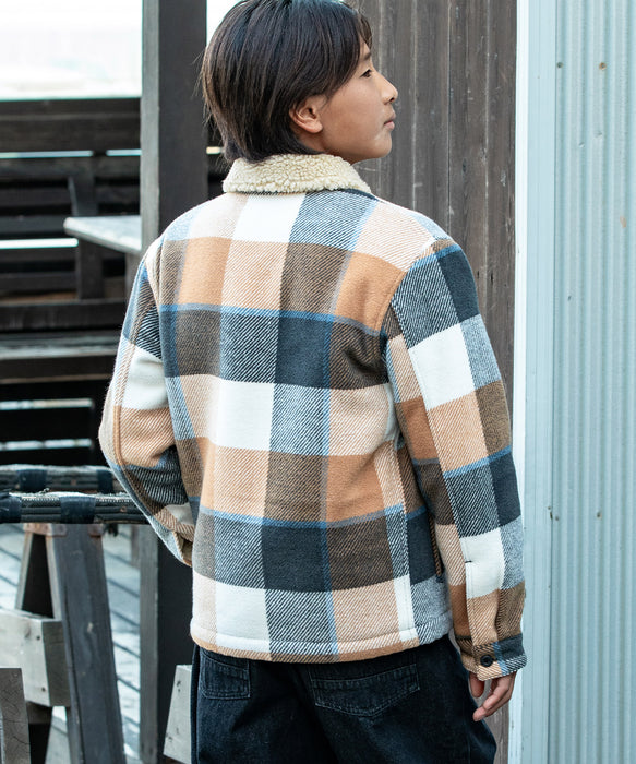 Quiksilver キッズ・ユース DNA SHERPA HARRINGTON YOUTH ライニングボアジャケット (130-160CM) (130-160CM)