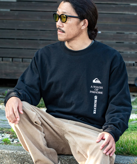 【OUTLET】Quiksilver メンズ BW VERTICAL LOGO SWEAT CREW プルオーバー