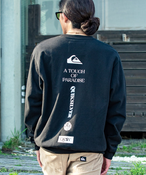 【OUTLET】Quiksilver メンズ BW VERTICAL LOGO SWEAT CREW プルオーバー