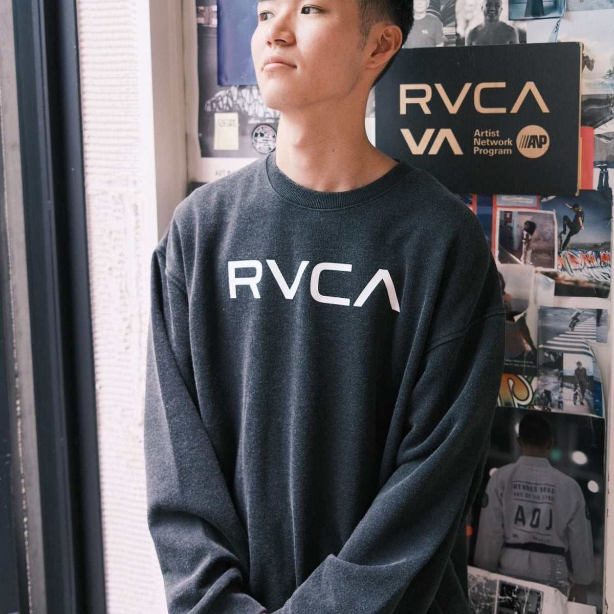 OUTLET】RVCA メンズ BIG RVCA FADE CR トレーナー 【2025年秋冬モデル】