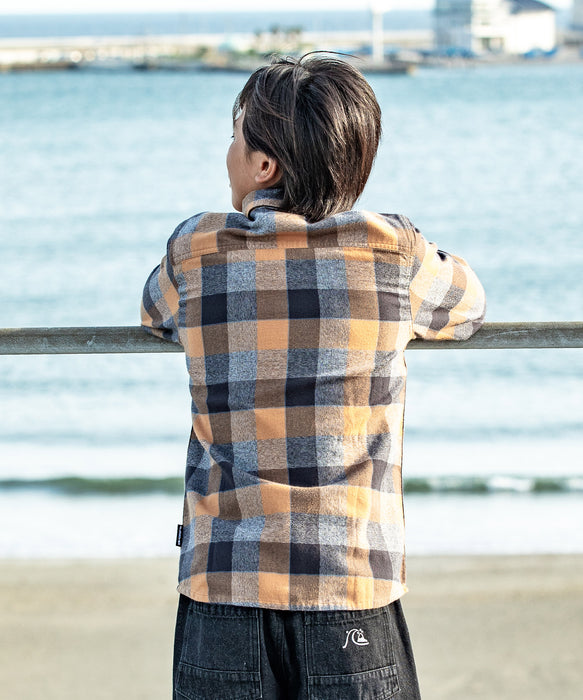 【OUTLET】Quiksilver ユース MOTHERFLY PLAID YOUTH フランネルシャツ (130-160CM)