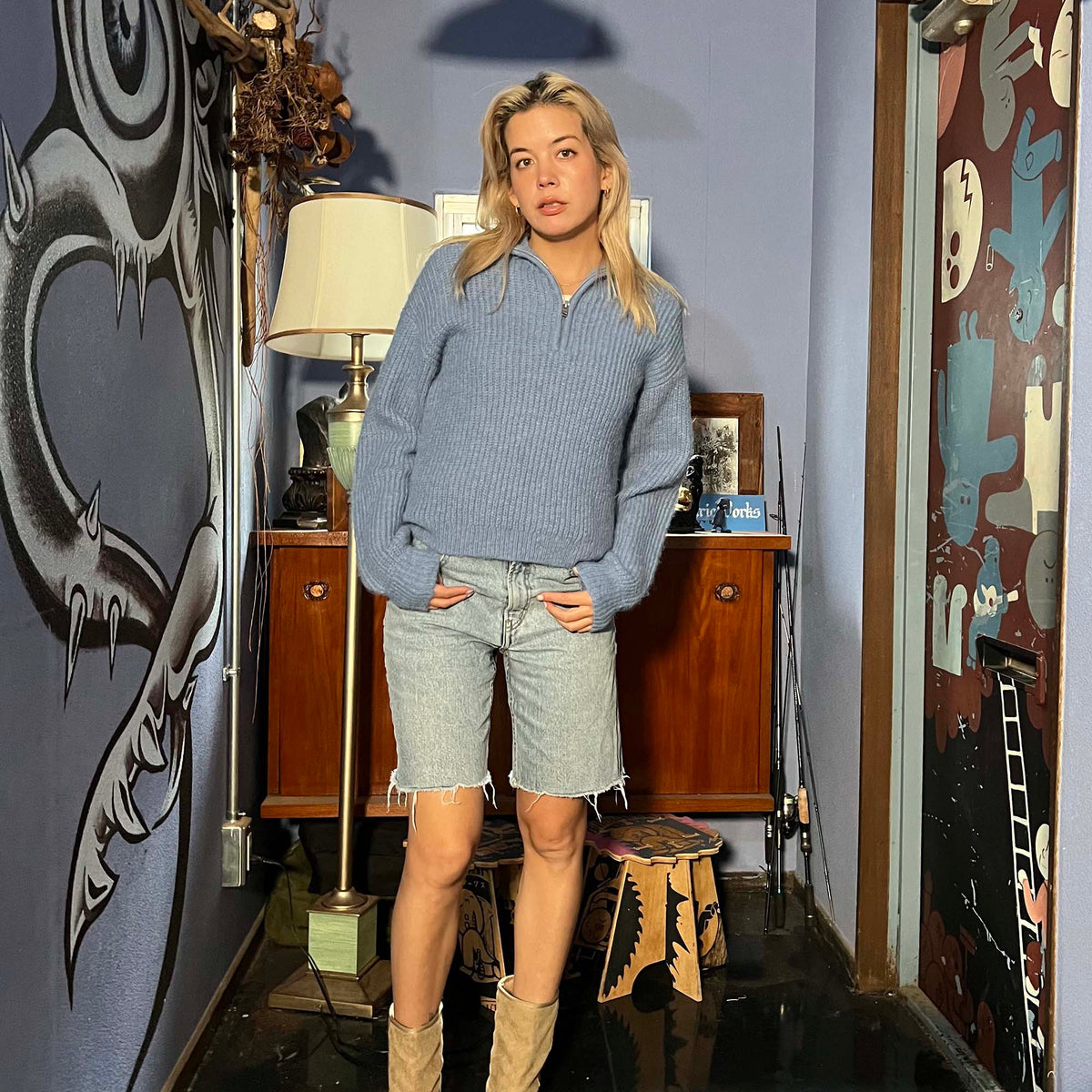 OUTLET FAMILY SALE】Roxy MEDINA STREETS ハーフジップニット