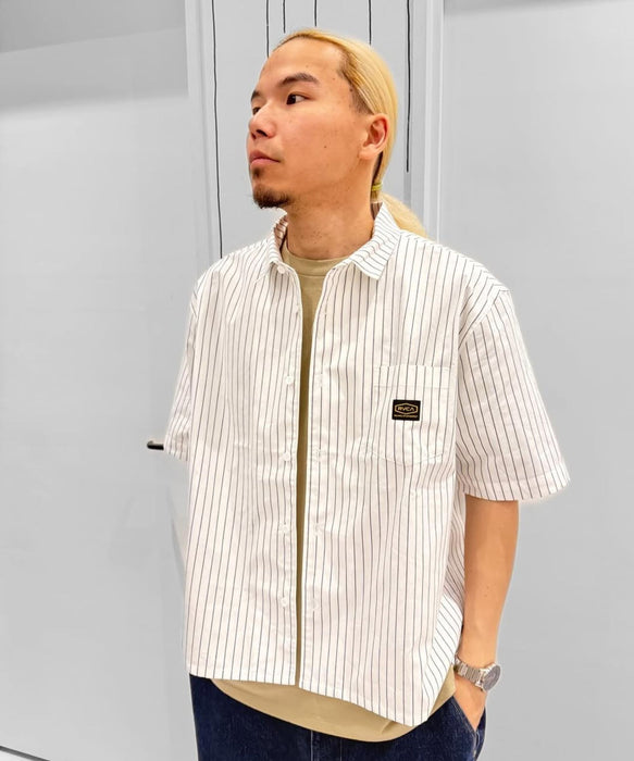 【SALE】RVCA メンズ STRIPE WIDE SHIRT 半袖シャツ 【2026年夏モデル】