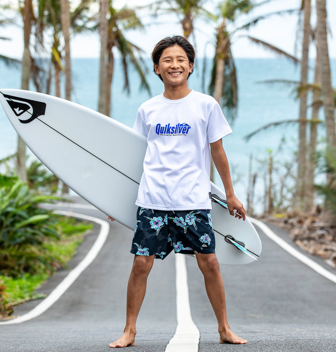 【OUTLET】QUIKSILVER キッズ・ユース REPLAY SS YOUTH半袖ラッシュガード UV CUT UPF50+  レギュラーフィット