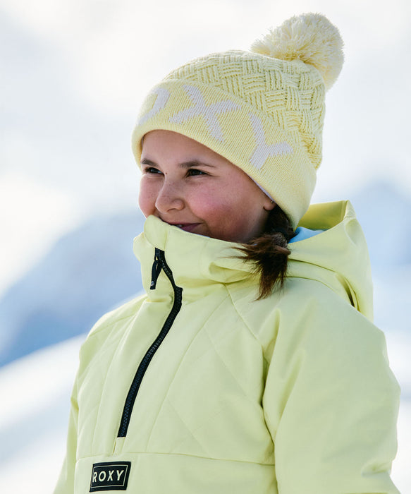 【OUTLET】ROXY キッズ EFFIE GIRL BEANIE ビーニー ROXYジャガードロゴ ポンポン 【25-26SNOWモデル】