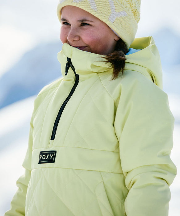 ROXY キッズ RADIANT LINES OVERHEAD GIRL JK スノージャケット レギュラーフィット キルティング 丈長め【25-26SNOWモデル】