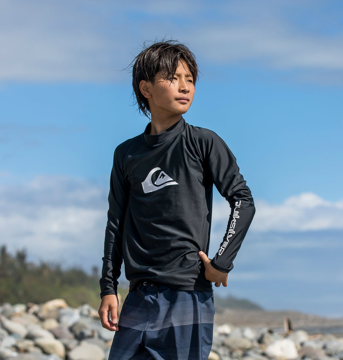 Quiksilver ALL TIME LR YOUTH キッズ ラッシュガード