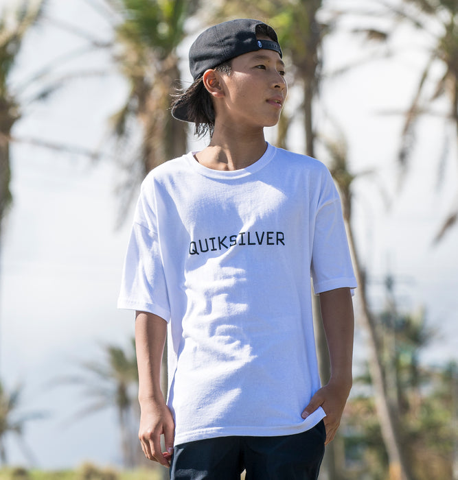 【OUTLET】QUIKSILVER キッズ・ユース DNA BIG CLICKER ST Y 半袖コットンTシャツ ルーズフィット ロゴT (130-160cm)