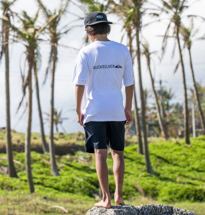 【OUTLET】QUIKSILVER キッズ・ユース DNA BIG CLICKER ST Y 半袖コットンTシャツ ルーズフィット ロゴT (130-160cm)