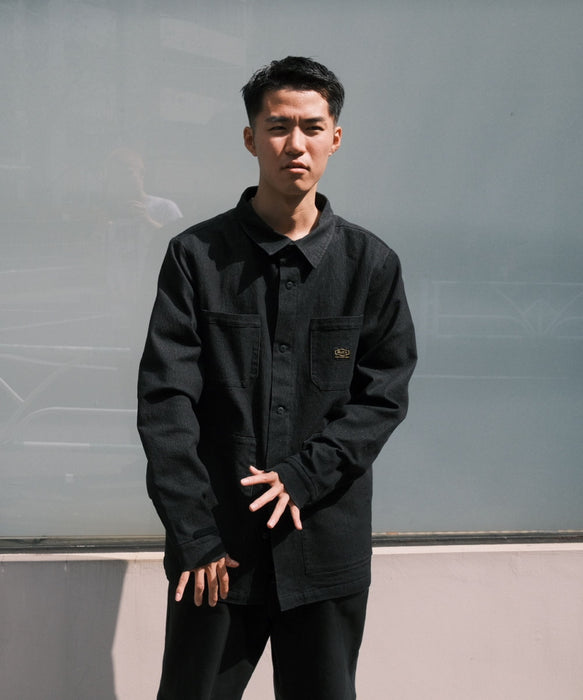 【OUTLET】RVCA メンズ QUILTING DENIM SHIRT 長袖シャツ 【2025年秋冬モデル】