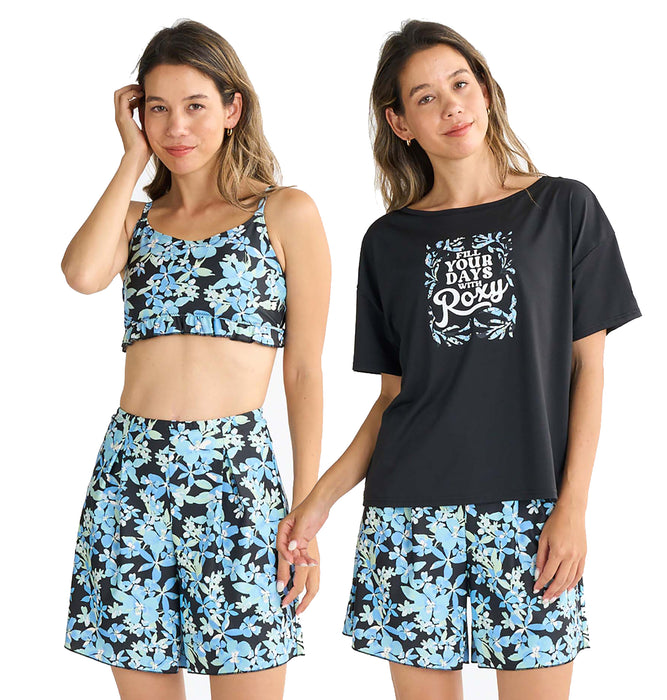 【OUTLET】Roxy ARTSY FLORAL ウィメンズ ラッシュTシャツ付き 水着 3点セット
