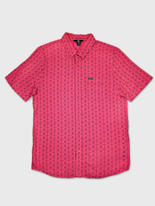 【OUTLET】VOLCOM High Ball Short Sleeve Woven - Rosewood