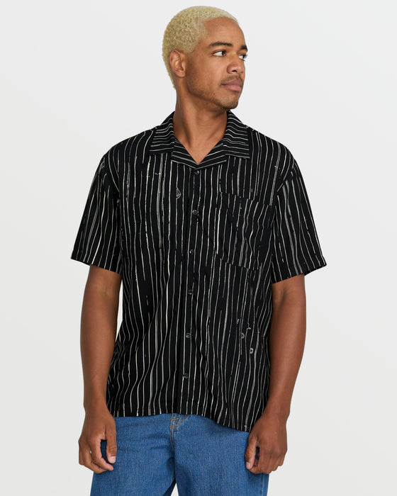 OUTLET】VOLCOM Mistostone Short Sleeve - BLACK WHITE @2buy