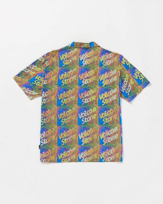 【OUTLET】VOLCOM Fergadelic Woven Short Sleeve Shirt - Patriot Blue