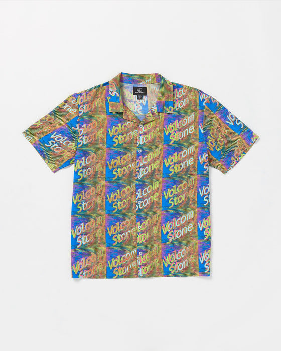 【OUTLET】VOLCOM Fergadelic Woven Short Sleeve Shirt - Patriot Blue