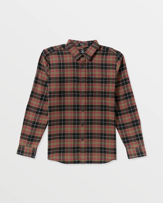 【OUTLET】VOLCOM メンズ CADEN PLAID LS ロングスリーブシャツ