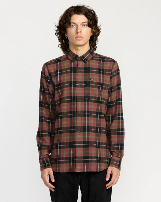 VOLCOM メンズ CADEN PLAID LS ロングスリーブシャツ