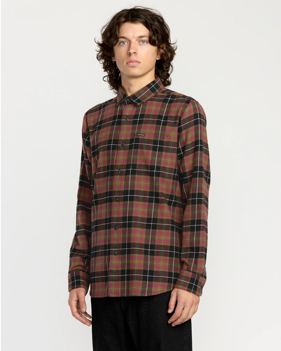 【OUTLET】VOLCOM メンズ CADEN PLAID LS ロングスリーブシャツ