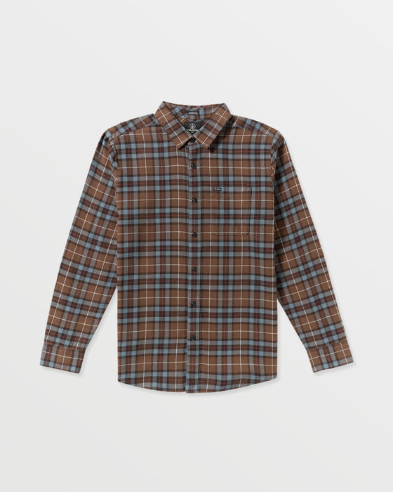 【OUTLET】VOLCOM メンズ CADEN PLAID LS ロングスリーブシャツ