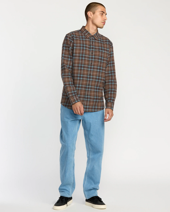 【OUTLET】VOLCOM メンズ CADEN PLAID LS ロングスリーブシャツ