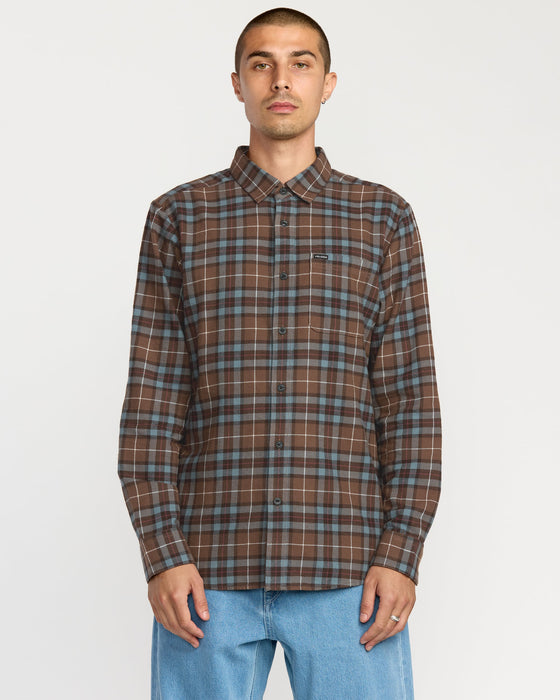 【OUTLET】VOLCOM メンズ CADEN PLAID LS ロングスリーブシャツ