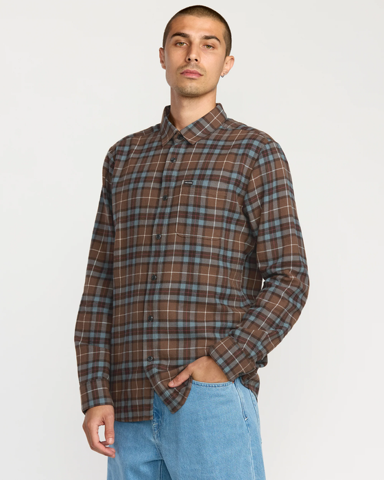 【OUTLET】VOLCOM メンズ CADEN PLAID LS ロングスリーブシャツ