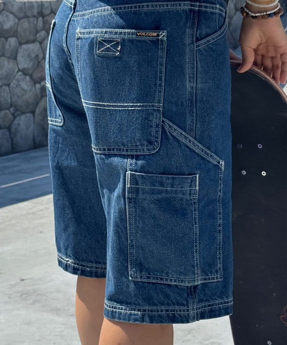 【OUTLET】VOLCOM Labored Denim Utility Short - Indigo Ridge Wash