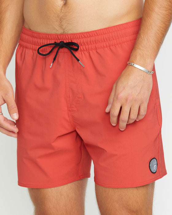 【OUTLET】VOLCOM Lido Solid Trunks - Cranberry