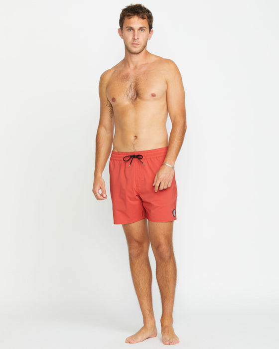 【OUTLET】VOLCOM Lido Solid Trunks - Cranberry