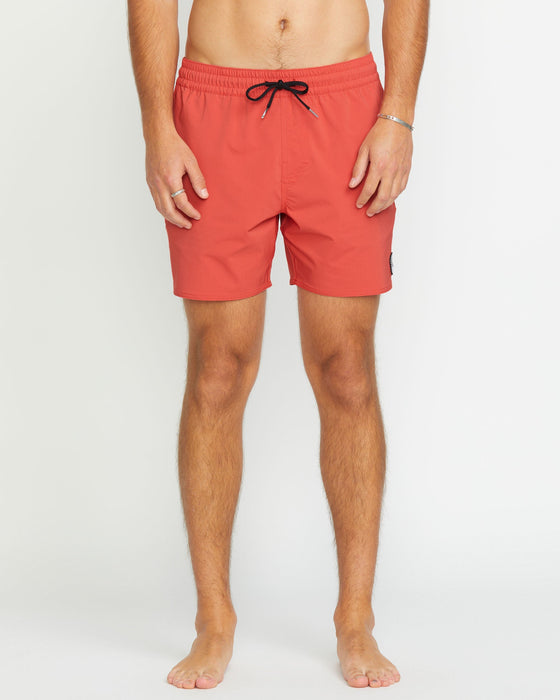 【OUTLET】VOLCOM Lido Solid Trunks - Cranberry