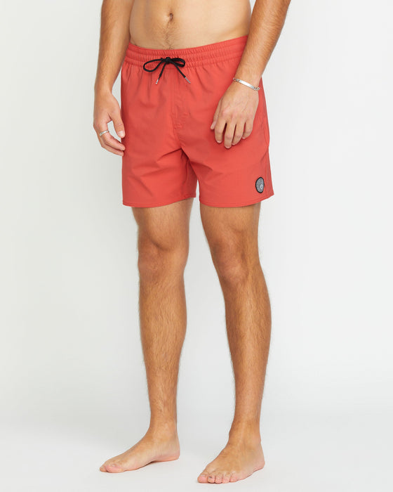 【OUTLET】VOLCOM Lido Solid Trunks - Cranberry