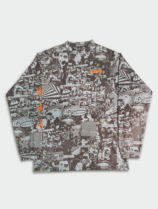 OUTLET】VOLCOM LONG SLEEVE MOCK NECK TEE - COLLAGE