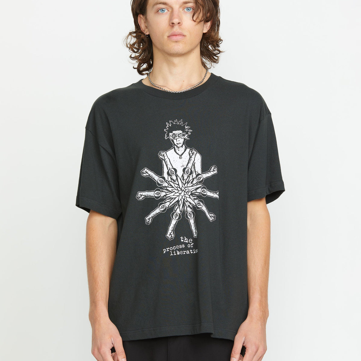 OUTLET】VOLCOM Tokyo True Sense Process Short Sleeve Tee - Stealth