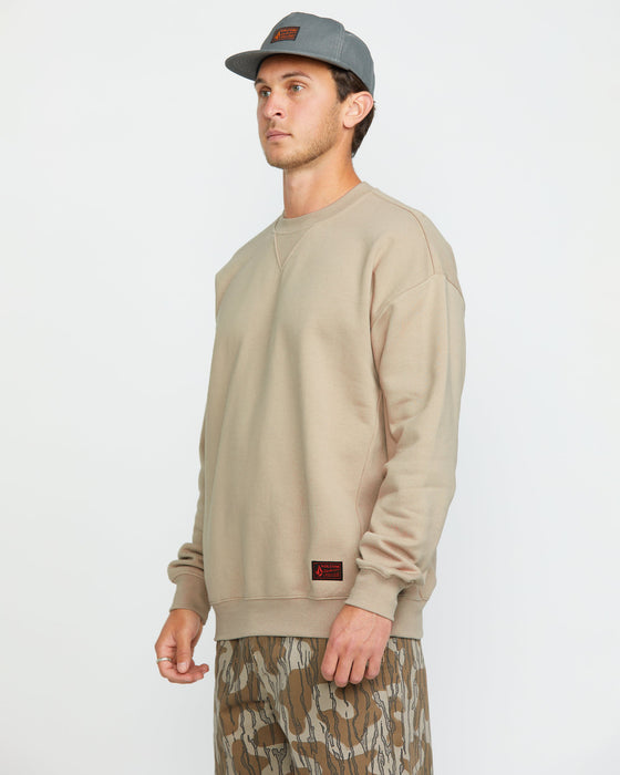 【OUTLET】VOLCOM Operators Crew - Light Khaki