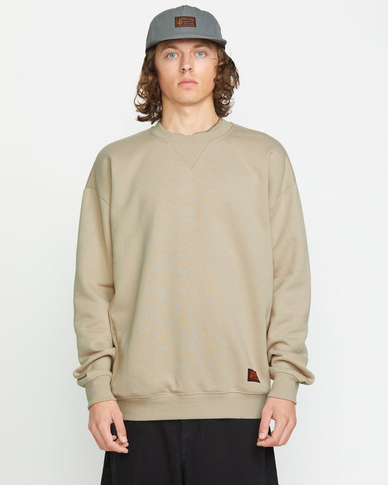 【OUTLET】VOLCOM Operators Crew - Light Khaki
