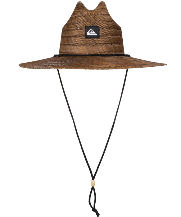 Quiksilver PIERSIDE メンズ クイックシルバーロゴ入りストローハット あご紐付き
