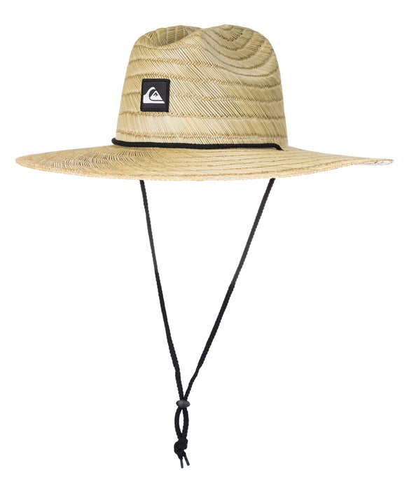 Quiksilver PIERSIDE メンズ クイックシルバーロゴ入りストローハット あご紐付き