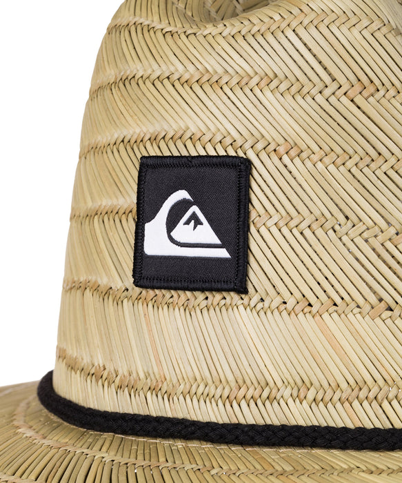 Quiksilver PIERSIDE メンズ クイックシルバーロゴ入りストローハット あご紐付き