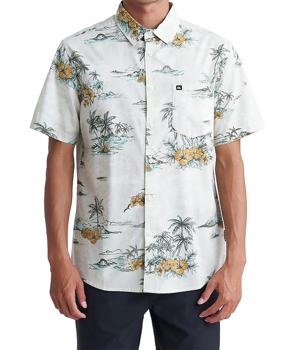 【OUTLET】QUIKSILVER メンズ APERO CLASSIC SS 半袖シャツ コットン レギュラーフィット