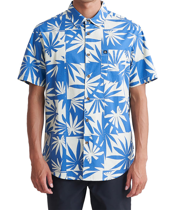 【OUTLET FAMILY SALE】QUIKSILVER メンズ APERO ORGANIC CLASSI 半袖シャツ コットン レギュラーフィット