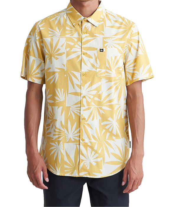 【OUTLET FAMILY SALE】QUIKSILVER メンズ APERO ORGANIC CLASSI 半袖シャツ コットン レギュラーフィット