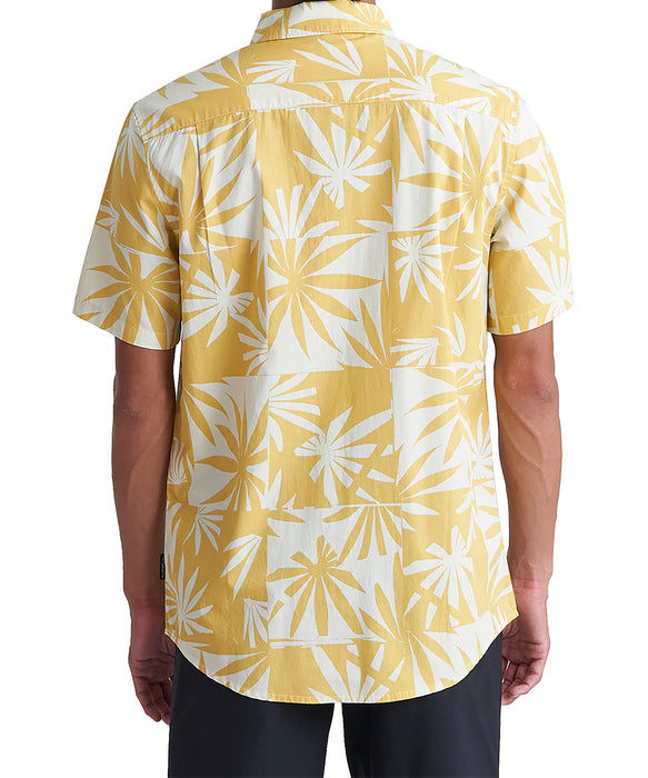 【OUTLET FAMILY SALE】QUIKSILVER メンズ APERO ORGANIC CLASSI 半袖シャツ コットン レギュラーフィット