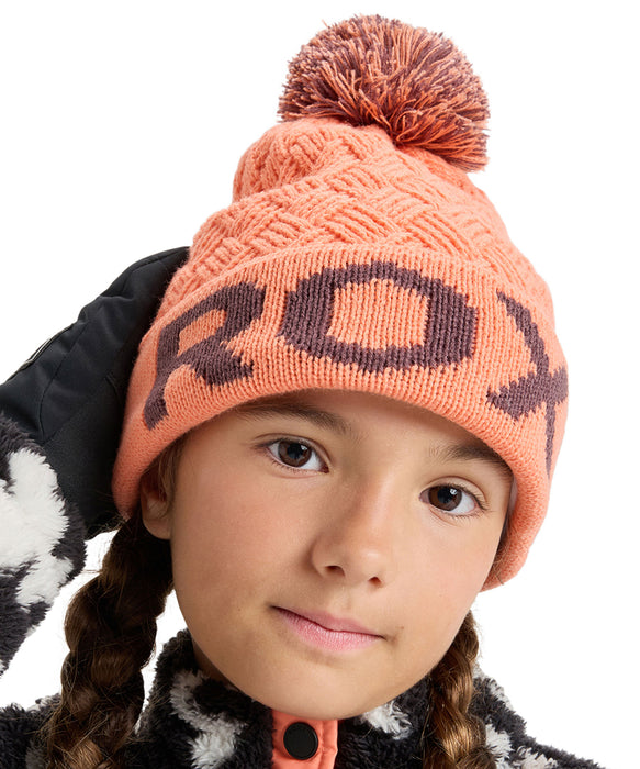 ROXY キッズ EFFIE GIRL BEANIE ビーニー ROXYジャガードロゴ ポンポン